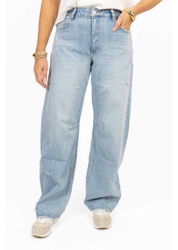 21Jewelz Barrel jeans met rafels - blauw