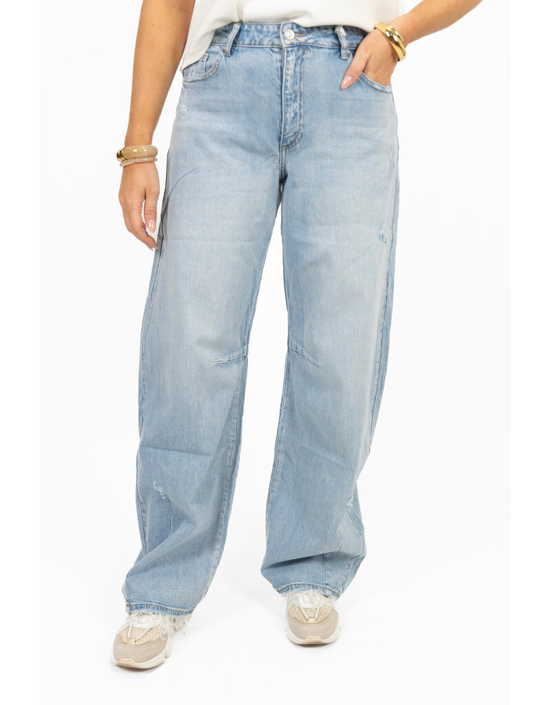 21Jewelz Barrel jeans met rafels - blauw