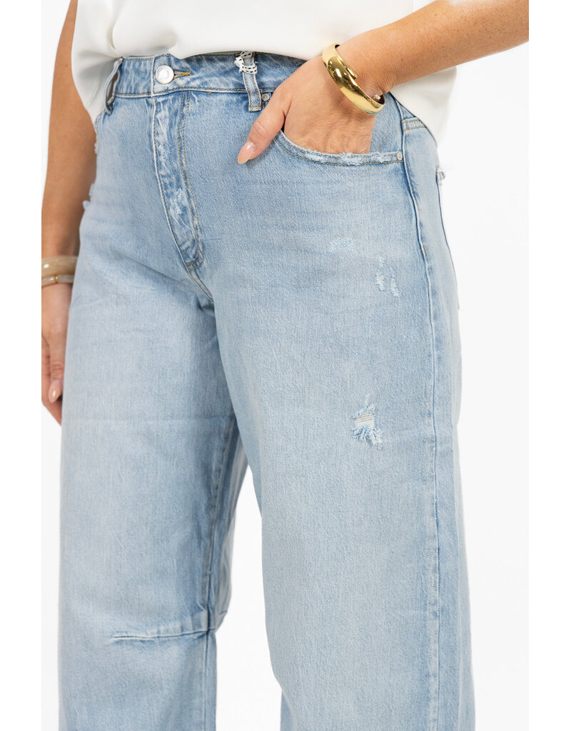 21Jewelz Barrel jeans met rafels - blauw