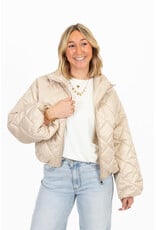 21Jewelz Gewatteerd jasje met uitlopende mouw - beige