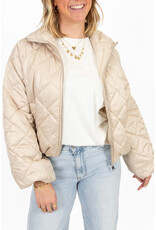 21Jewelz Gewatteerd jasje met uitlopende mouw - beige