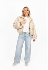 21Jewelz Gewatteerd jasje met uitlopende mouw - beige