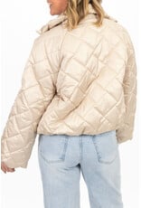 21Jewelz Gewatteerd jasje met uitlopende mouw - beige
