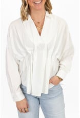 21Jewelz Effen blouse met plooien - wit