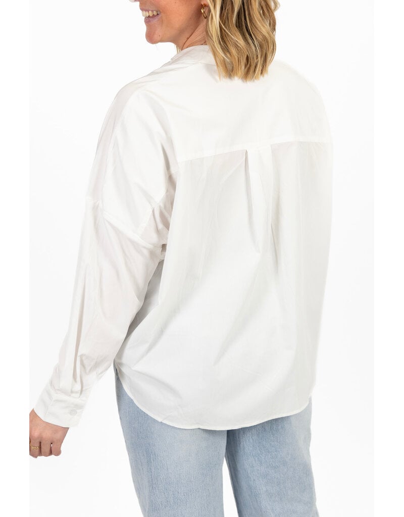 21Jewelz Effen blouse met plooien - wit