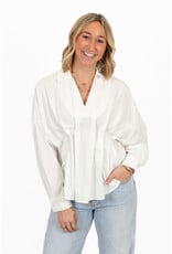 21Jewelz Effen blouse met plooien - wit