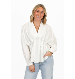 21Jewelz Effen blouse met plooien - wit