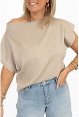 21Jewelz Top met boothals - taupe