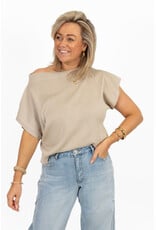 21Jewelz Top met boothals - taupe