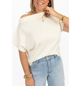 21Jewelz Top met boothals - ecru