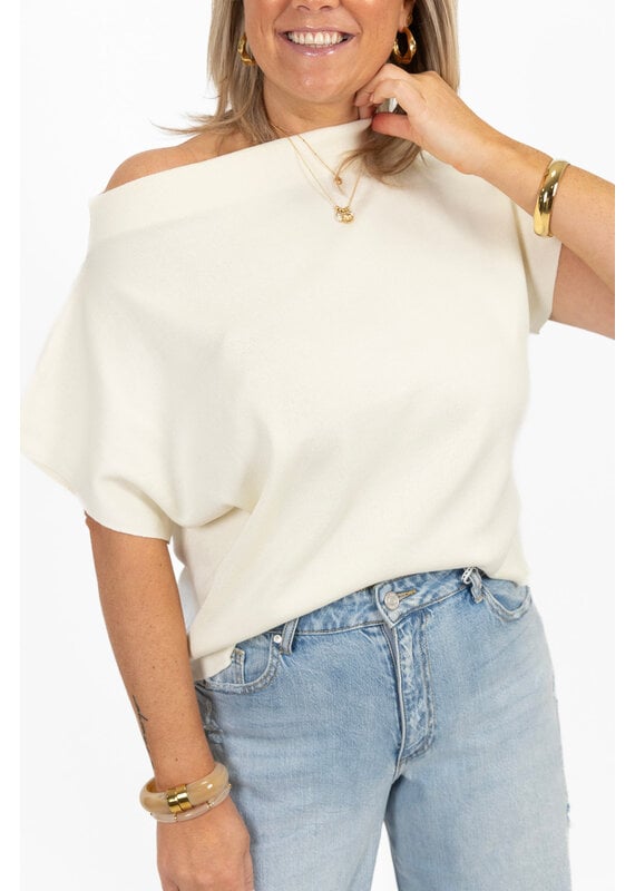 21Jewelz Top met boothals - ecru