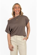 21Jewelz Top met boothals - bruin