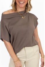 21Jewelz Top met boothals - bruin