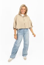 21Jewelz Losvallende  korte trenchcoat - donker beige