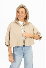 21Jewelz Losvallende  korte trenchcoat - donker beige