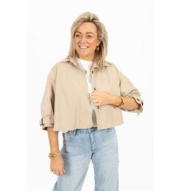 21Jewelz Losvallende  korte trenchcoat - donker beige