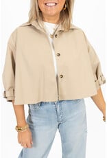 21Jewelz Losvallende  korte trenchcoat - donker beige