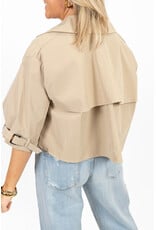21Jewelz Losvallende  korte trenchcoat - donker beige
