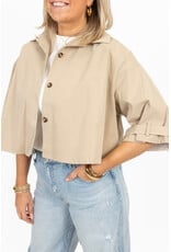 21Jewelz Losvallende  korte trenchcoat - donker beige