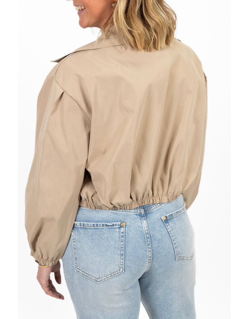 21Jewelz Cropped trenchcoat - donker beige