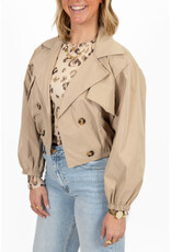 21Jewelz Cropped trenchcoat - donker beige