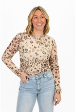 21Jewelz Mesh top met print - bruin/beige
