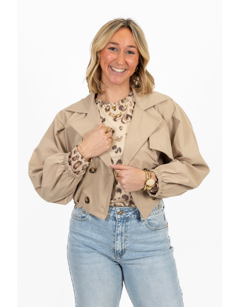 21Jewelz Mesh top met print - bruin/beige