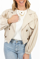 21Jewelz Cropped trenchcoat - beige