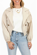 21Jewelz Cropped trenchcoat - beige