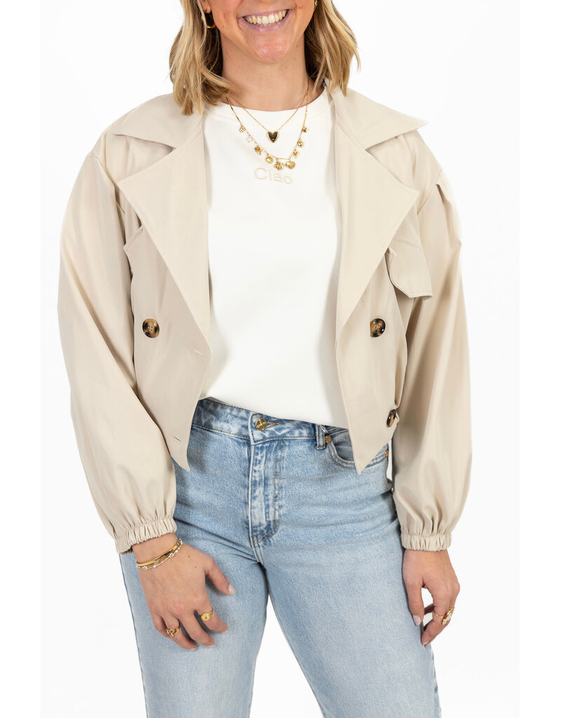 21Jewelz Cropped trenchcoat - beige
