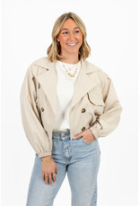 21Jewelz Cropped trenchcoat - beige