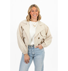 21Jewelz Cropped trenchcoat - beige