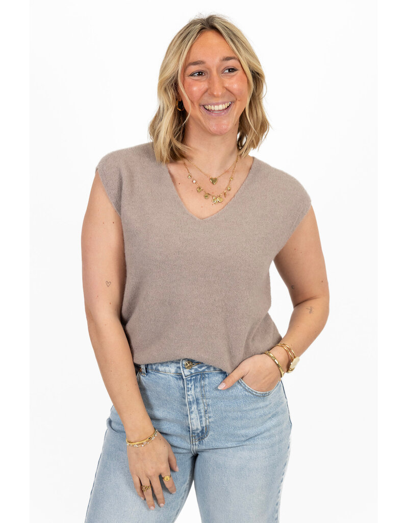 21Jewelz Gebreide spencer - taupe