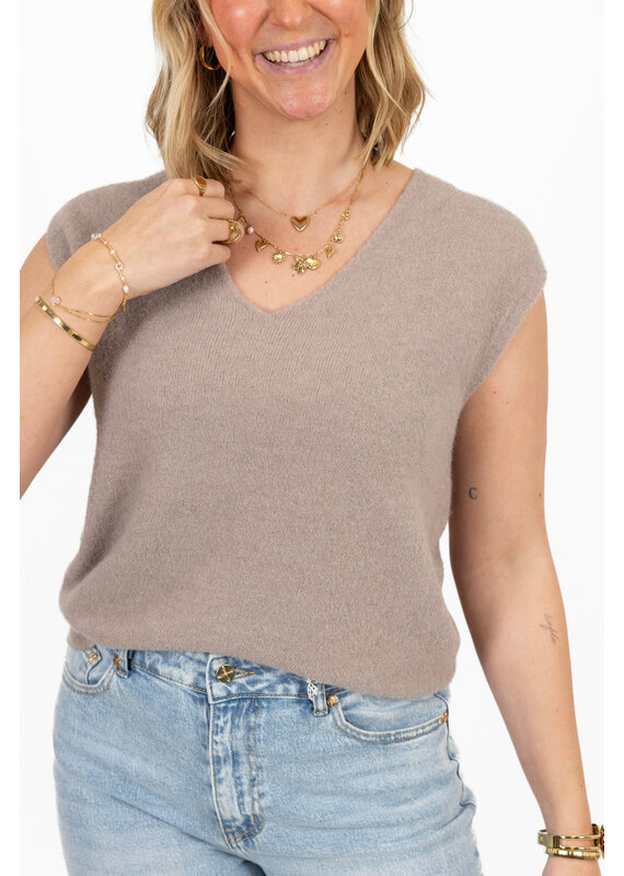 21Jewelz Gebreide spencer - taupe