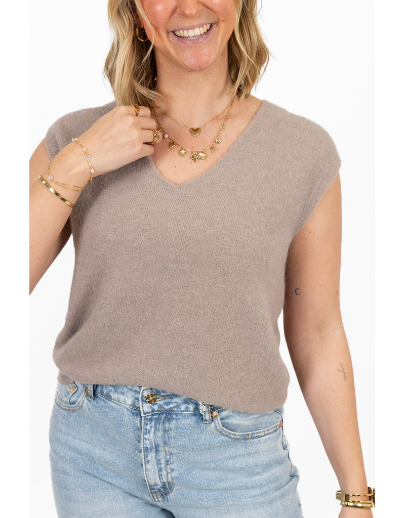 21Jewelz Gebreide spencer - taupe