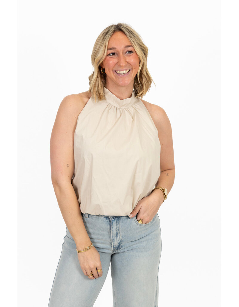 21Jewelz Balloon look haltertop - beige