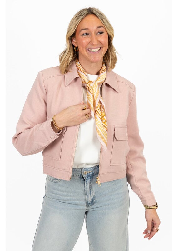 21Jewelz Kort effen jasje met zakken - roze