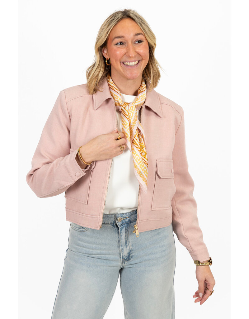 21Jewelz Kort effen jasje met zakken - roze