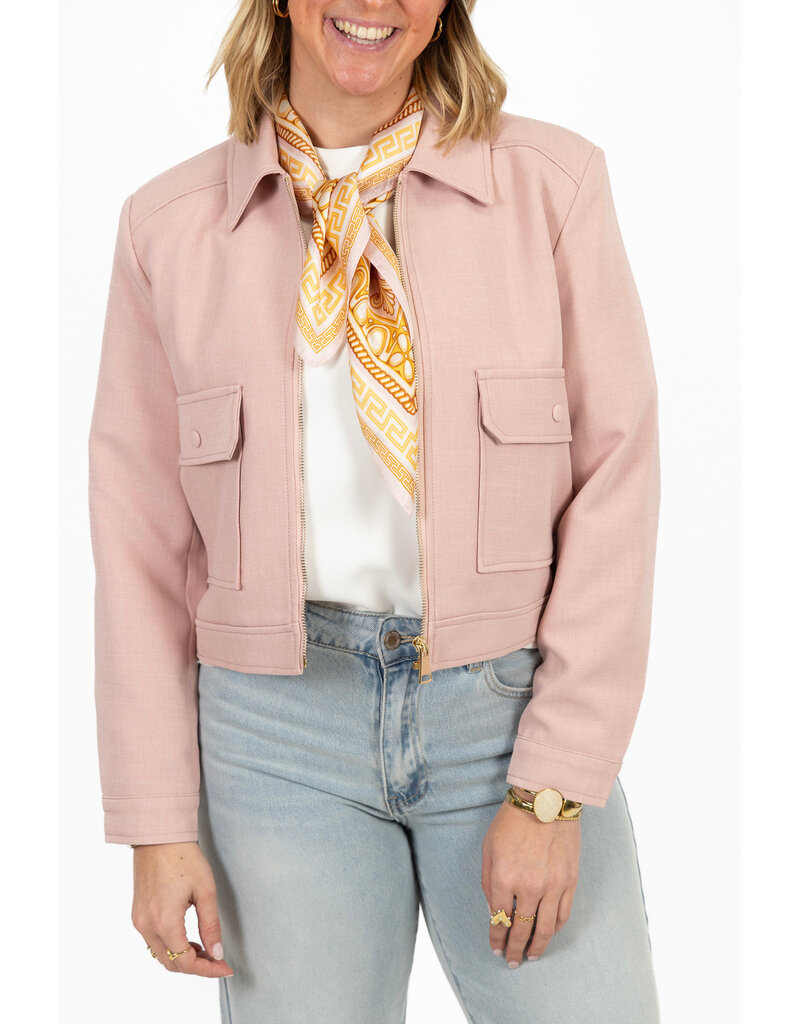 21Jewelz Kort effen jasje met zakken - roze