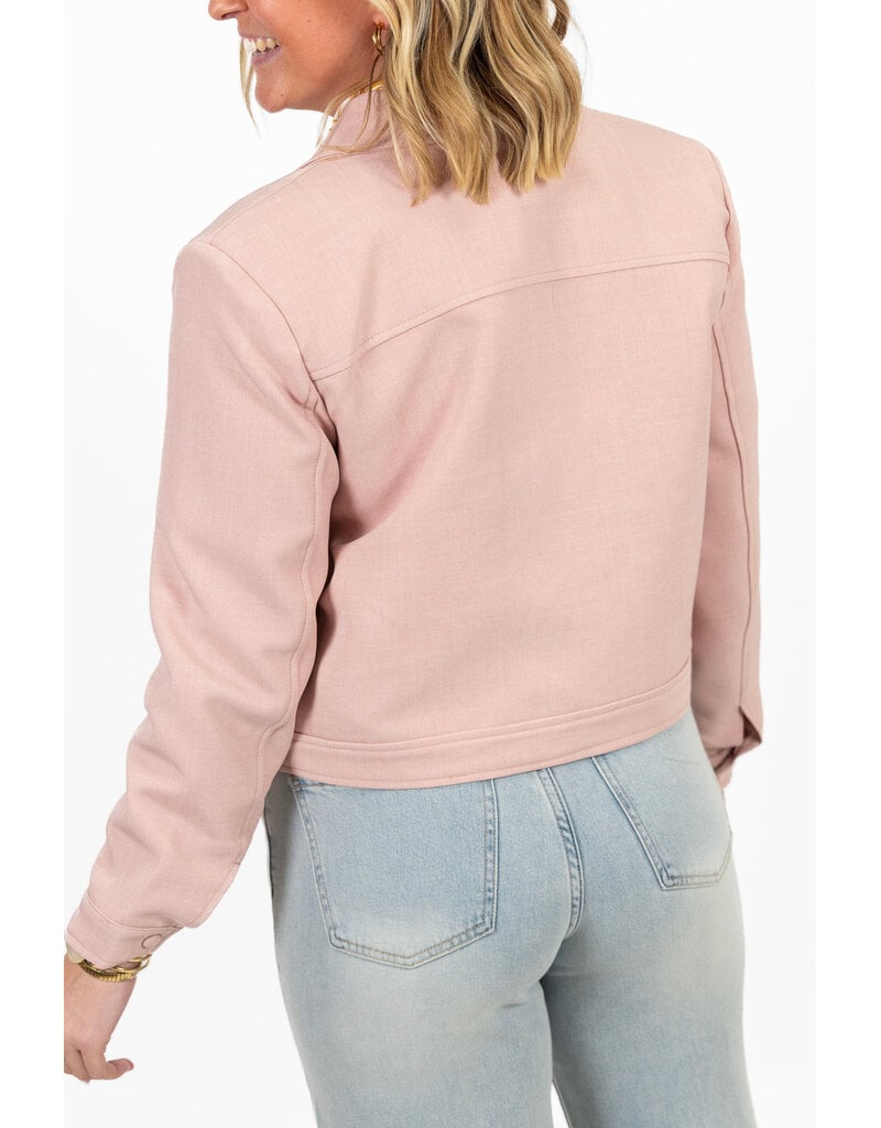 21Jewelz Kort effen jasje met zakken - roze