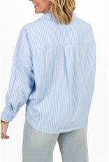 21Jewelz Gestreepte blouse met plooien - blauw