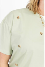 21Jewelz T-shirt met stud hartjes - lichtgroen
