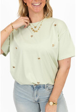 21Jewelz T-shirt met stud hartjes - lichtgroen