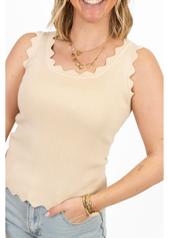 21Jewelz Basic zigzag top - beige