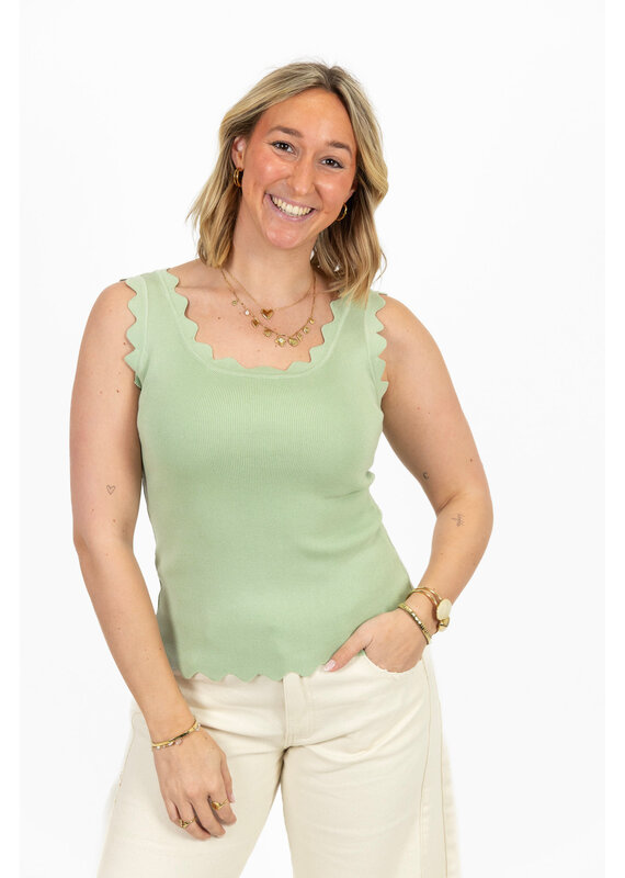 21Jewelz Basic zigzag top - groen
