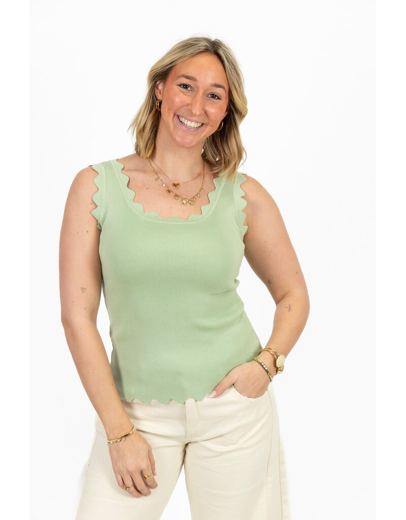 21Jewelz Basic zigzag top - groen