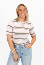 21Jewelz T-shirt met strepen - taupe/roze
