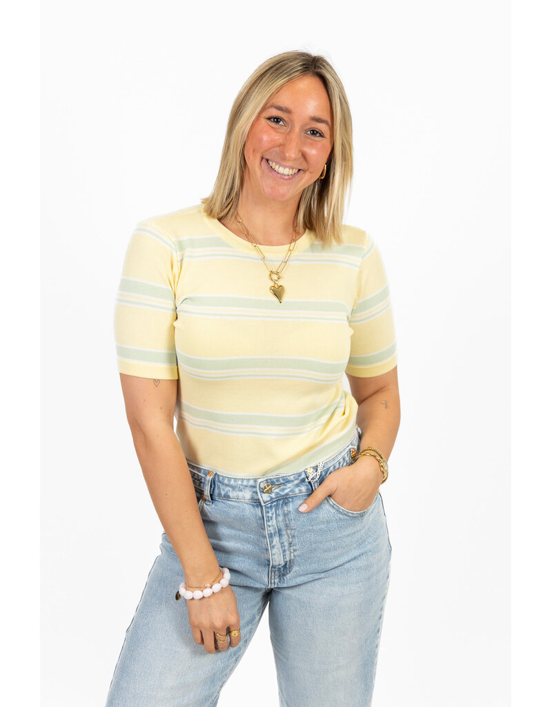 21Jewelz T-shirt met strepen - geel/groen