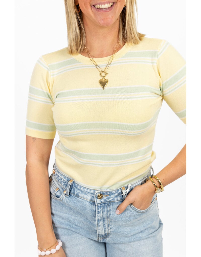 21Jewelz T-shirt met strepen - geel/groen