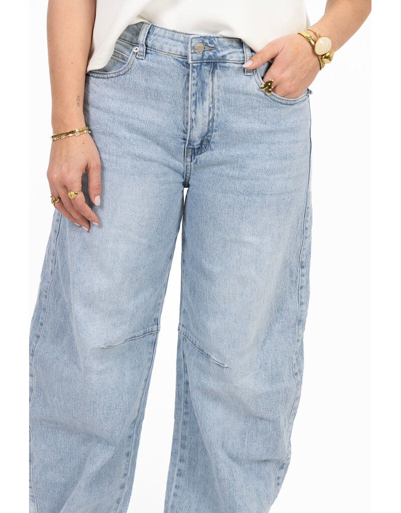 21Jewelz Balloon fit jeans met lichte wassing - blauw